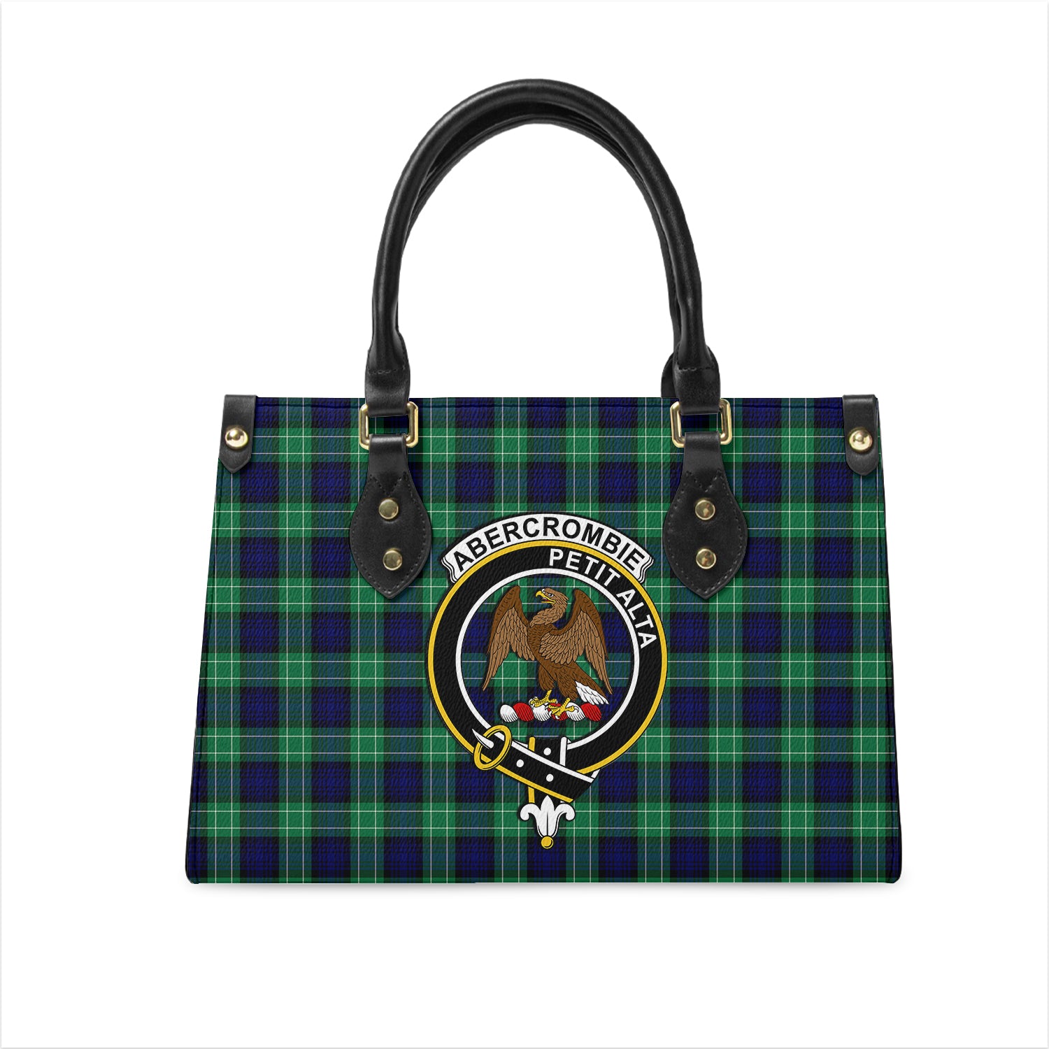 Abercrombie Tartan Leather Bag with Family Crest One Size 29*11*20 cm - Tartanvibesclothing