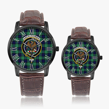 Abercrombie Tartan Family Crest Leather Strap Quartz Watch