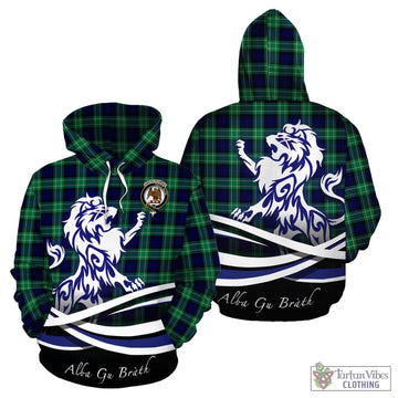 Abercrombie Tartan Hoodie with Alba Gu Brath Regal Lion Emblem