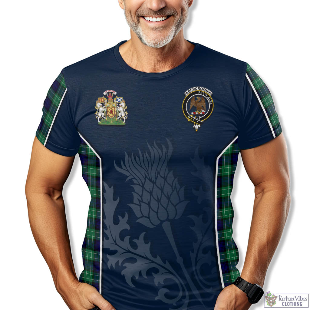 Tartan Vibes Clothing Abercrombie Tartan T-Shirt with Family Crest and Scottish Thistle Vibes Sport Style
