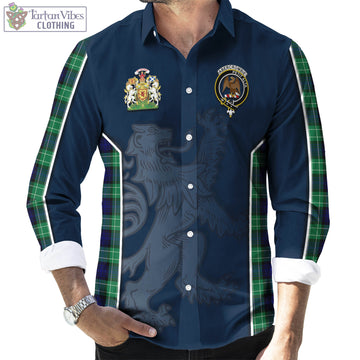 Abercrombie Tartan Long Sleeve Button Up Shirt with Family Crest and Lion Rampant Vibes Sport Style