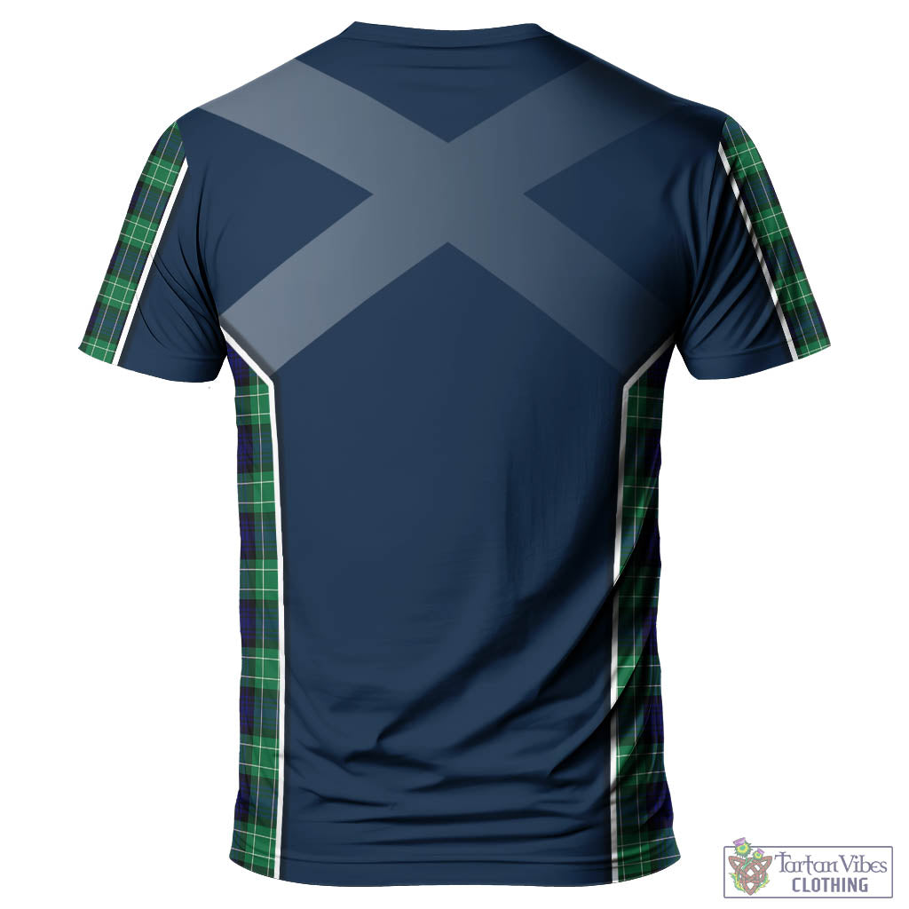 Tartan Vibes Clothing Abercrombie Tartan T-Shirt with Family Crest and Lion Rampant Vibes Sport Style