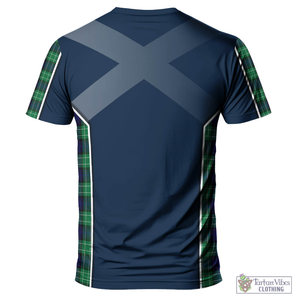 Tartan Vibes Clothing Abercrombie Tartan T-Shirt with Family Crest and Scottish Thistle Vibes Sport Style