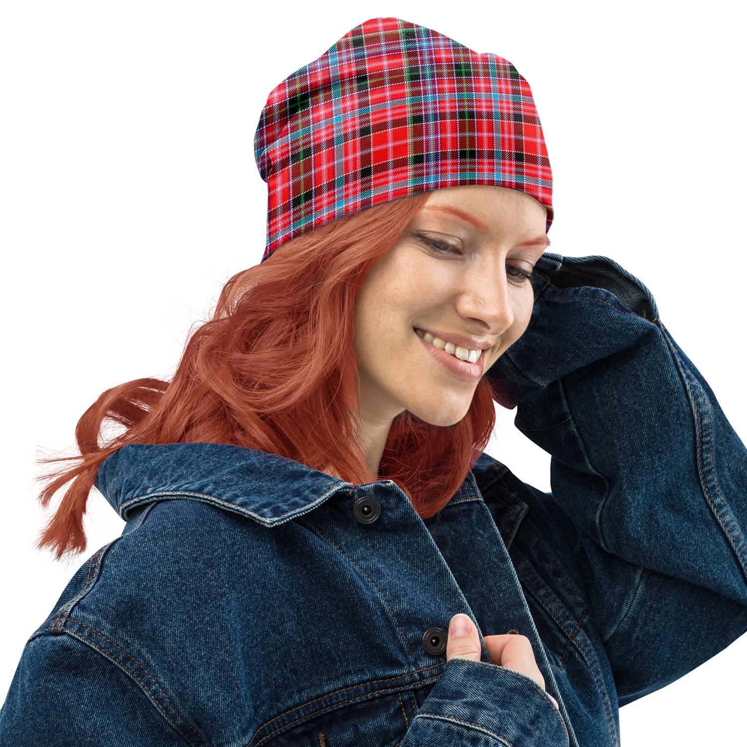 Aberdeen District Tartan Beanies Hat One Size 22 inches 15.5 inches - Tartanvibesclothing