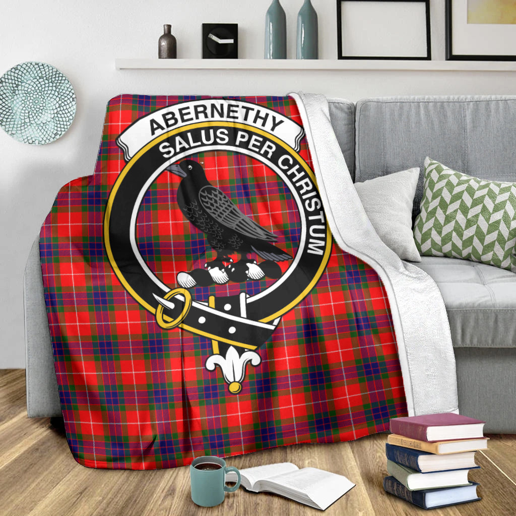 Abernethy Tartan Blanket with Family Crest - Tartanvibesclothing