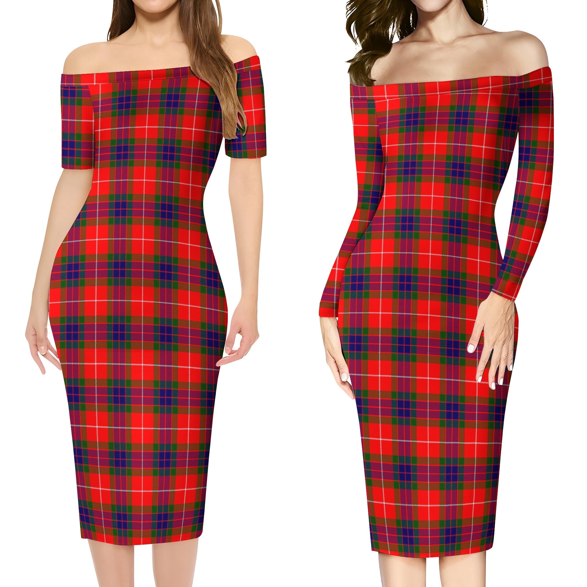 Dundas Tartan Women's Lapel Shirt Dress With Long Sleeve