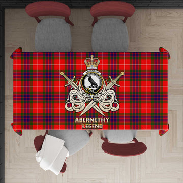 Abernethy Tartan Tablecloth with Clan Crest and the Golden Sword of Courageous Legacy