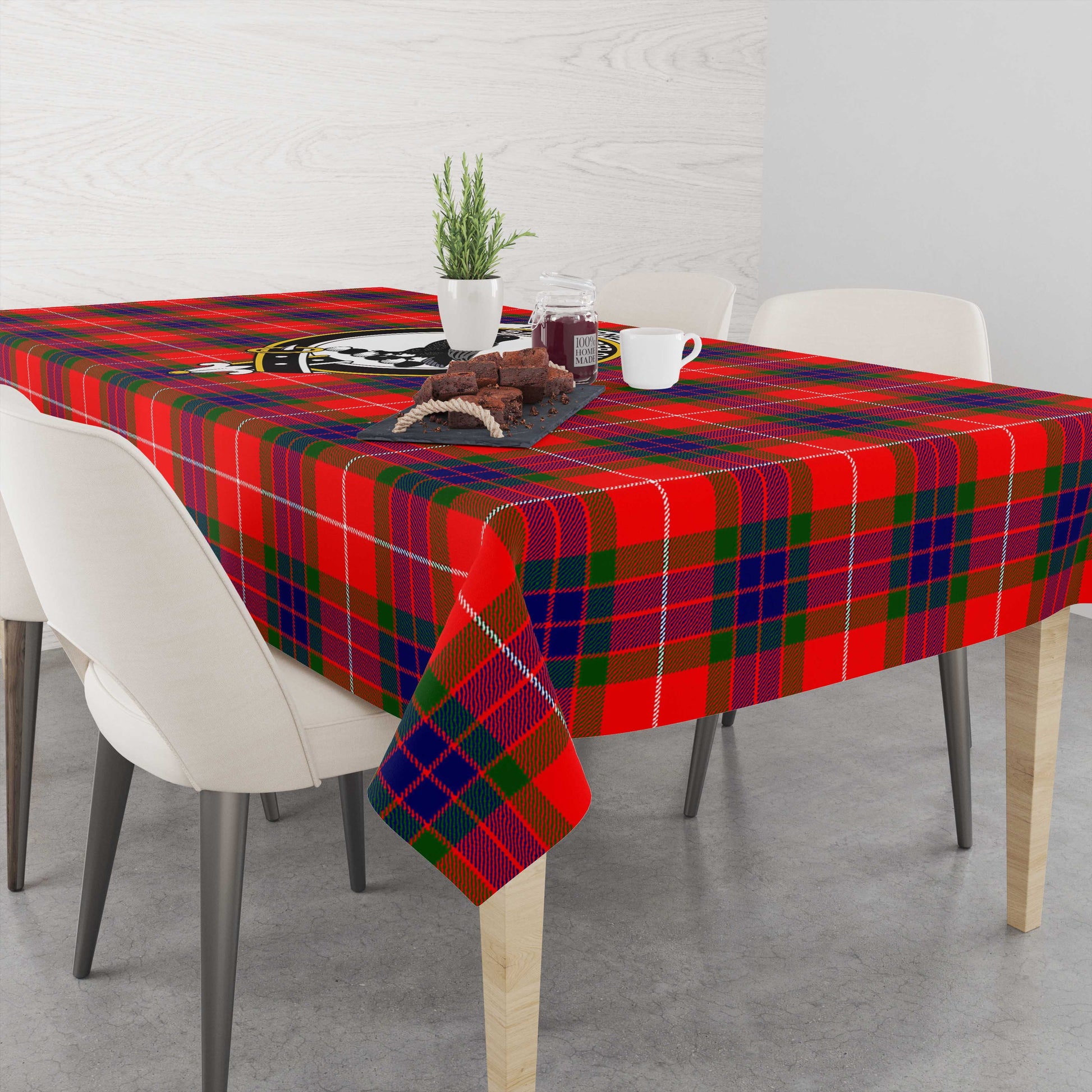 Abernethy Tatan Tablecloth with Family Crest - Tartanvibesclothing