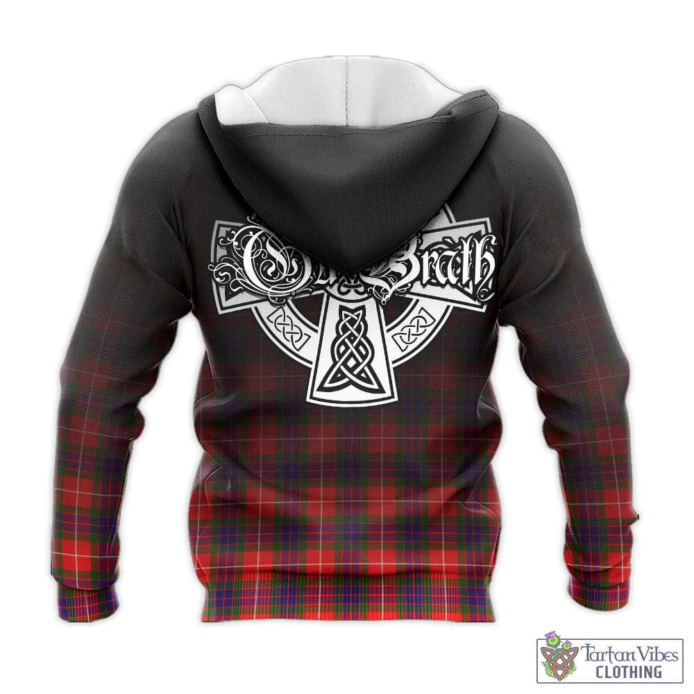 Tartan Vibes Clothing Abernethy Tartan Knitted Hoodie Featuring Alba Gu Brath Family Crest Celtic Inspired