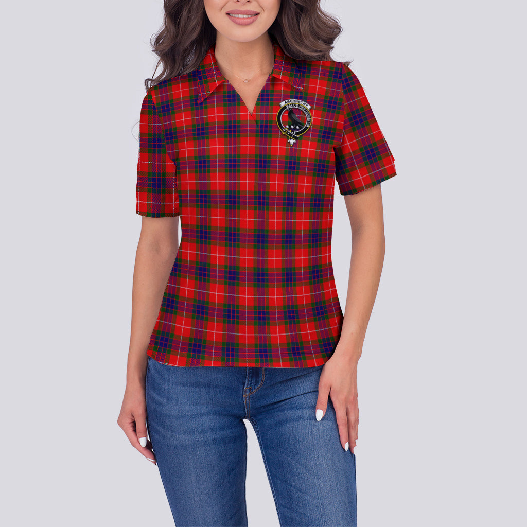 Abernethy Tartan Polo Shirt with Family Crest For Women - Tartanvibesclothing
