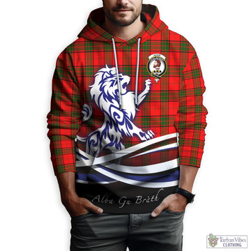 Adair Tartan Hoodie with Alba Gu Brath Regal Lion Emblem