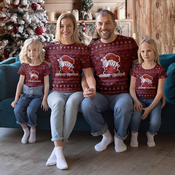 Adair Clan Christmas Family T-Shirt with Funny Gnome Playing Bagpipes