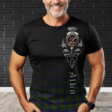 Adam Tartan T-Shirt Featuring Alba Gu Brath Family Crest Celtic Inspired