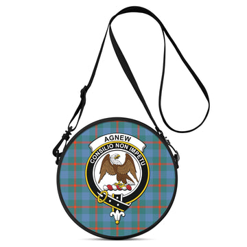 Agnew Ancient Tartan Round Satchel Bags with Family Crest