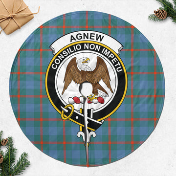 Agnew Ancient Tartan Christmas Tree Skirt with Family Crest
