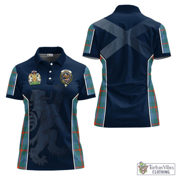 Agnew Ancient Tartan Women's Polo Shirt with Family Crest and Lion Rampant Vibes Sport Style