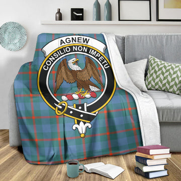 Agnew Ancient Tartan Blanket with Family Crest