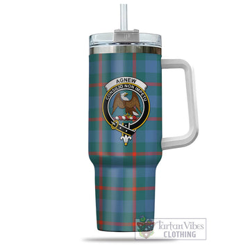 Agnew Ancient Tartan and Family Crest Tumbler with Handle
