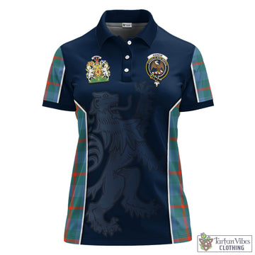 Agnew Ancient Tartan Women's Polo Shirt with Family Crest and Lion Rampant Vibes Sport Style