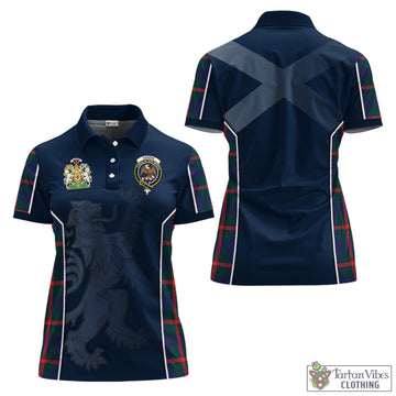 Agnew Modern Tartan Women's Polo Shirt with Family Crest and Lion Rampant Vibes Sport Style