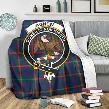 Agnew Modern Tartan Blanket with Family Crest