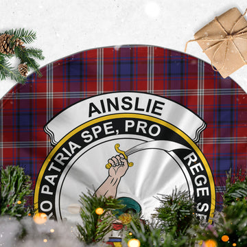 Ainslie Tartan Christmas Tree Skirt with Family Crest