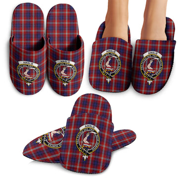 Ainslie Tartan Home Slippers with Family Crest