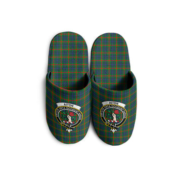 Aiton Tartan Home Slippers with Family Crest