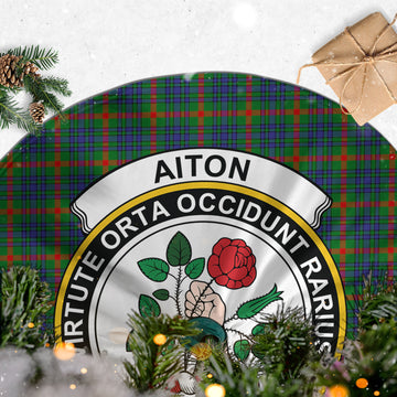 Aiton Tartan Christmas Tree Skirt with Family Crest