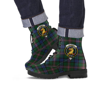 Allison Tartan Leather Boots with Family Crest