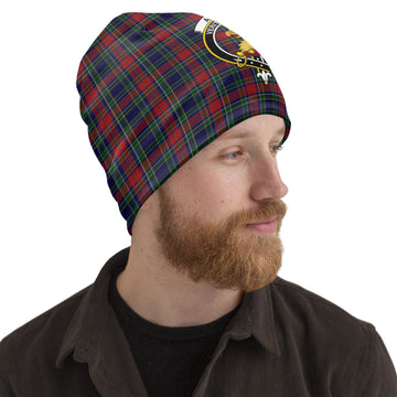 Allison Red Tartan Beanies Hat with Family Crest