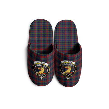 Allison Red Tartan Home Slippers with Family Crest