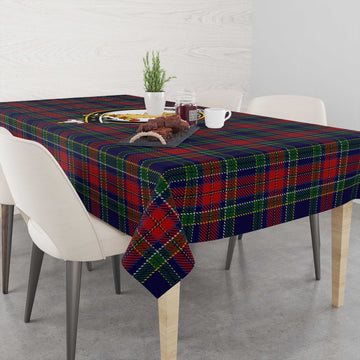 Allison Red Tatan Tablecloth with Family Crest