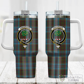 Anderson Tartan and Family Crest Tumbler with Handle