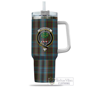 Anderson Tartan and Family Crest Tumbler with Handle