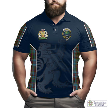 Anderson Tartan Men's Polo Shirt with Family Crest and Lion Rampant Vibes Sport Style