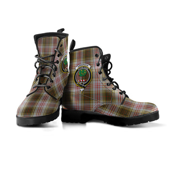 Anderson Dress Tartan Leather Boots with Family Crest