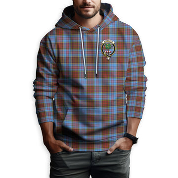 Anderson Modern Tartan Hoodie with Family Crest