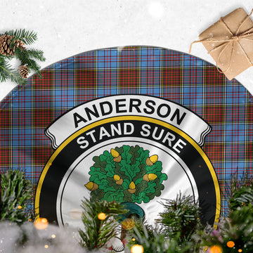 Anderson Modern Tartan Christmas Tree Skirt with Family Crest
