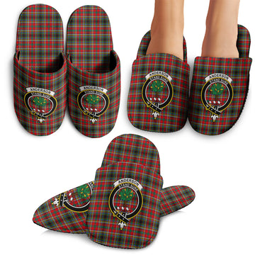 Anderson of Arbrake Tartan Home Slippers with Family Crest