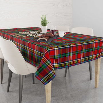 Anderson of Arbrake Tartan Tablecloth with Clan Crest and the Golden Sword of Courageous Legacy