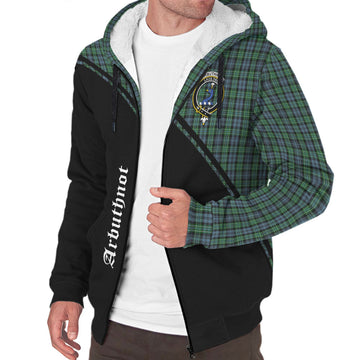 Arbuthnot Tartan Sherpa Hoodie with Family Crest Curve Style
