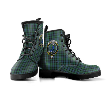 Arbuthnot Tartan Leather Boots with Family Crest