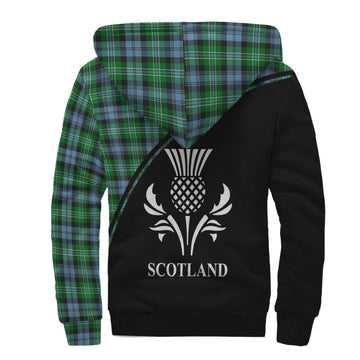 Arbuthnot Ancient Tartan Sherpa Hoodie with Family Crest Curve Style