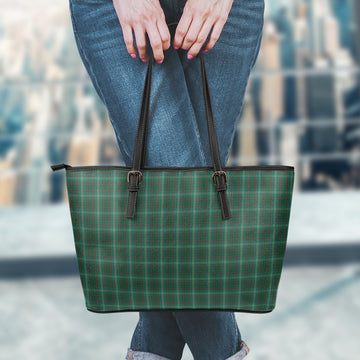 Armagh County Ireland Tartan Leather Tote Bag