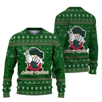 Armagh County Ireland Clan Christmas Family Knitted Sweater with Funny Gnome Playing Bagpipes