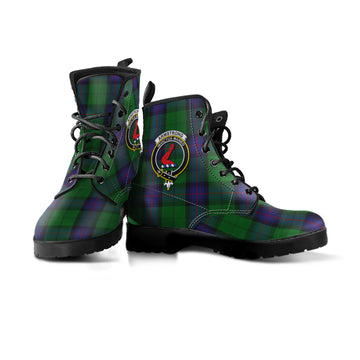 Armstrong Tartan Leather Boots with Family Crest