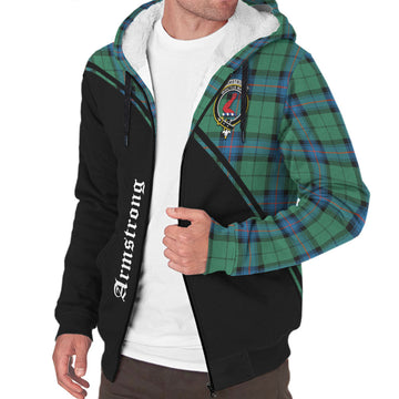 Armstrong Ancient Tartan Sherpa Hoodie with Family Crest Curve Style