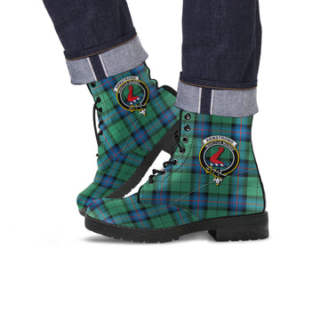 Armstrong Ancient Tartan Leather Boots with Family Crest