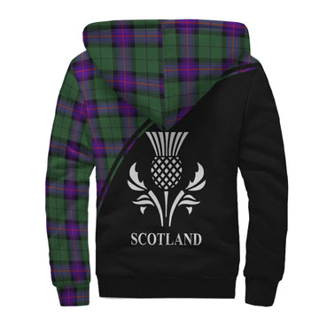 Armstrong Modern Tartan Sherpa Hoodie with Family Crest Curve Style